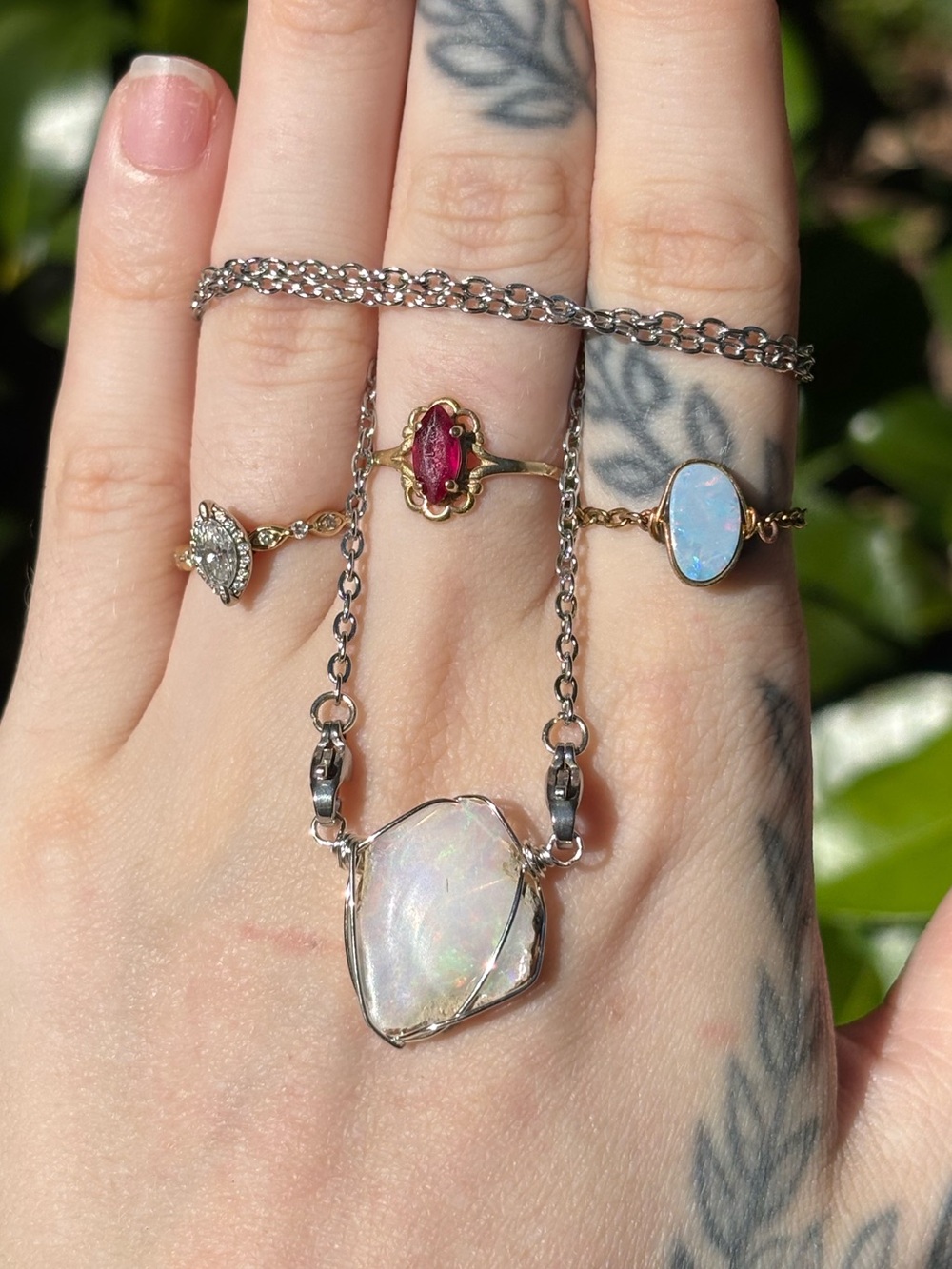 Opal interchangeable necklace